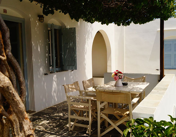 Spacious shady veranda with sea view