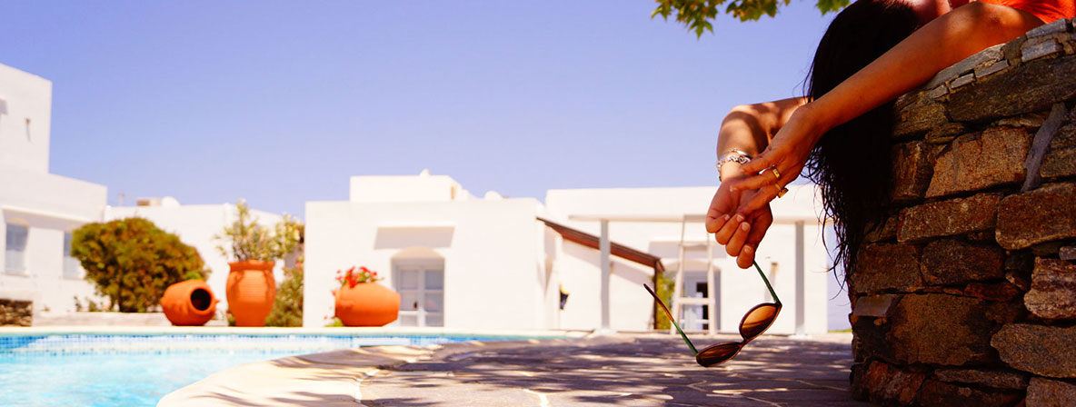 Relaxing by the pool